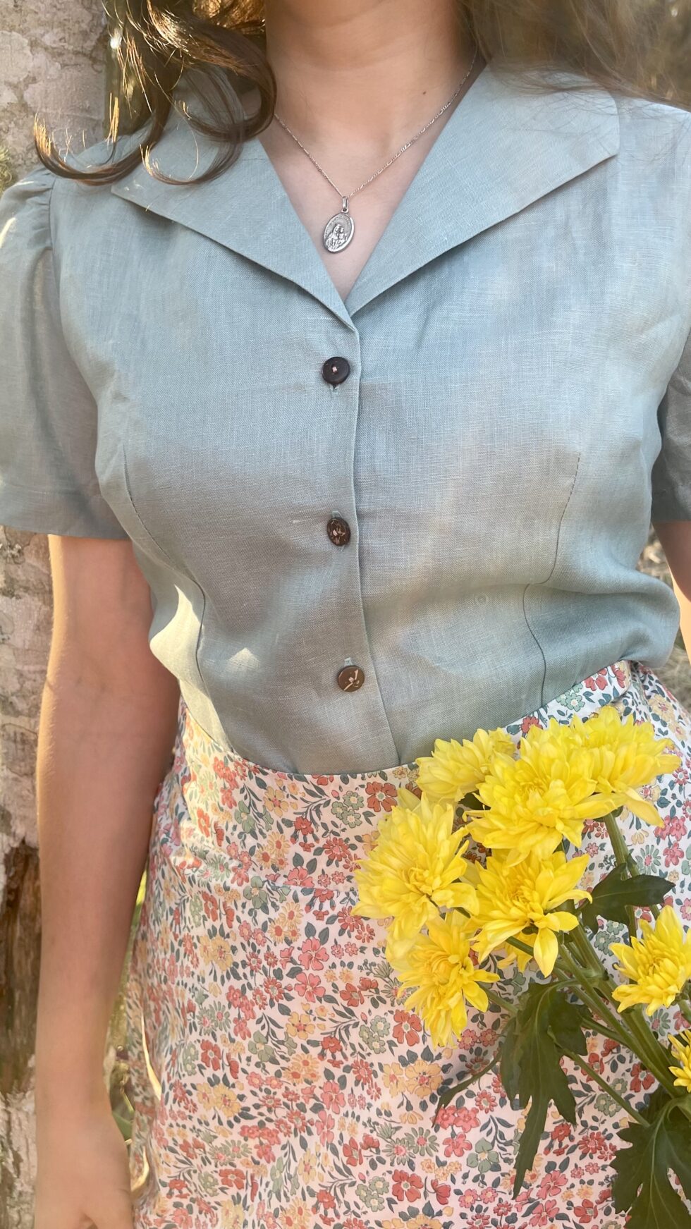 Linen Blouse Sage