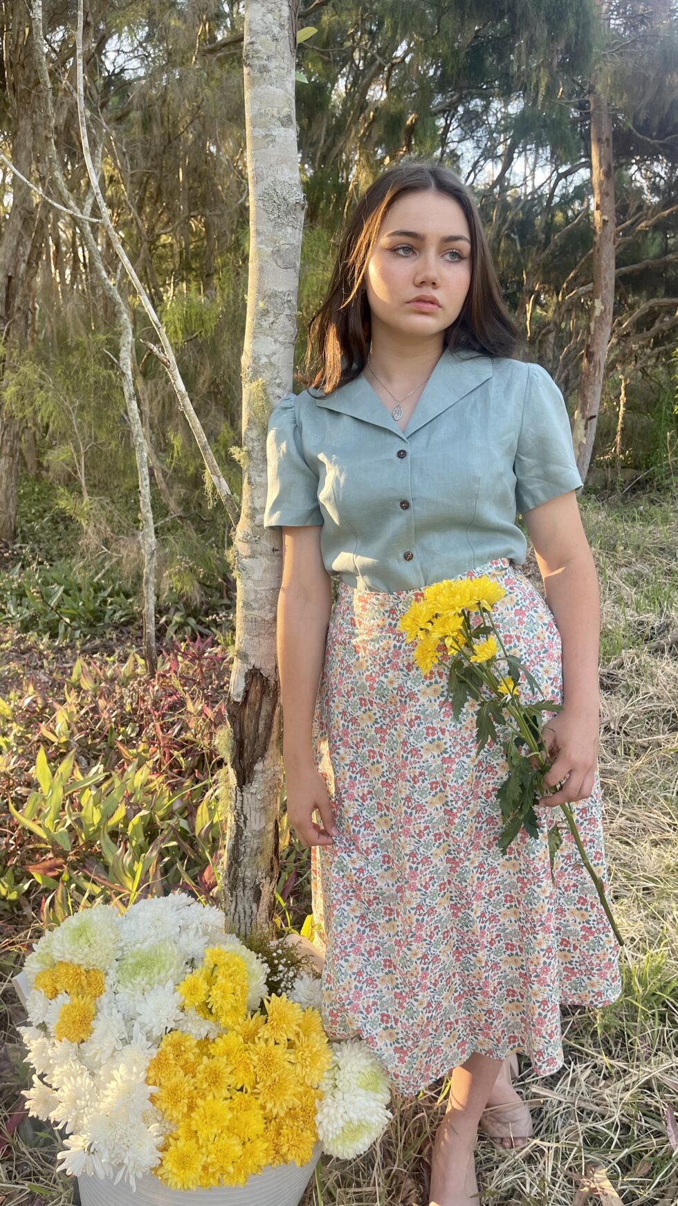 Linen Blouse Sage